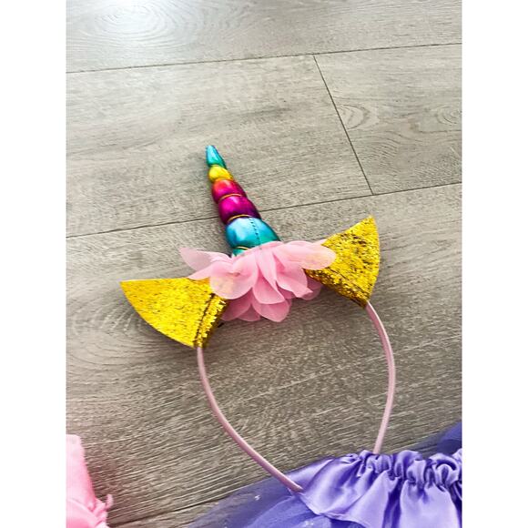Unicorn Birthday Outfit Toddler Girl Costume Tutu Skirt Headband Party Halloween - Picture 7 of 7